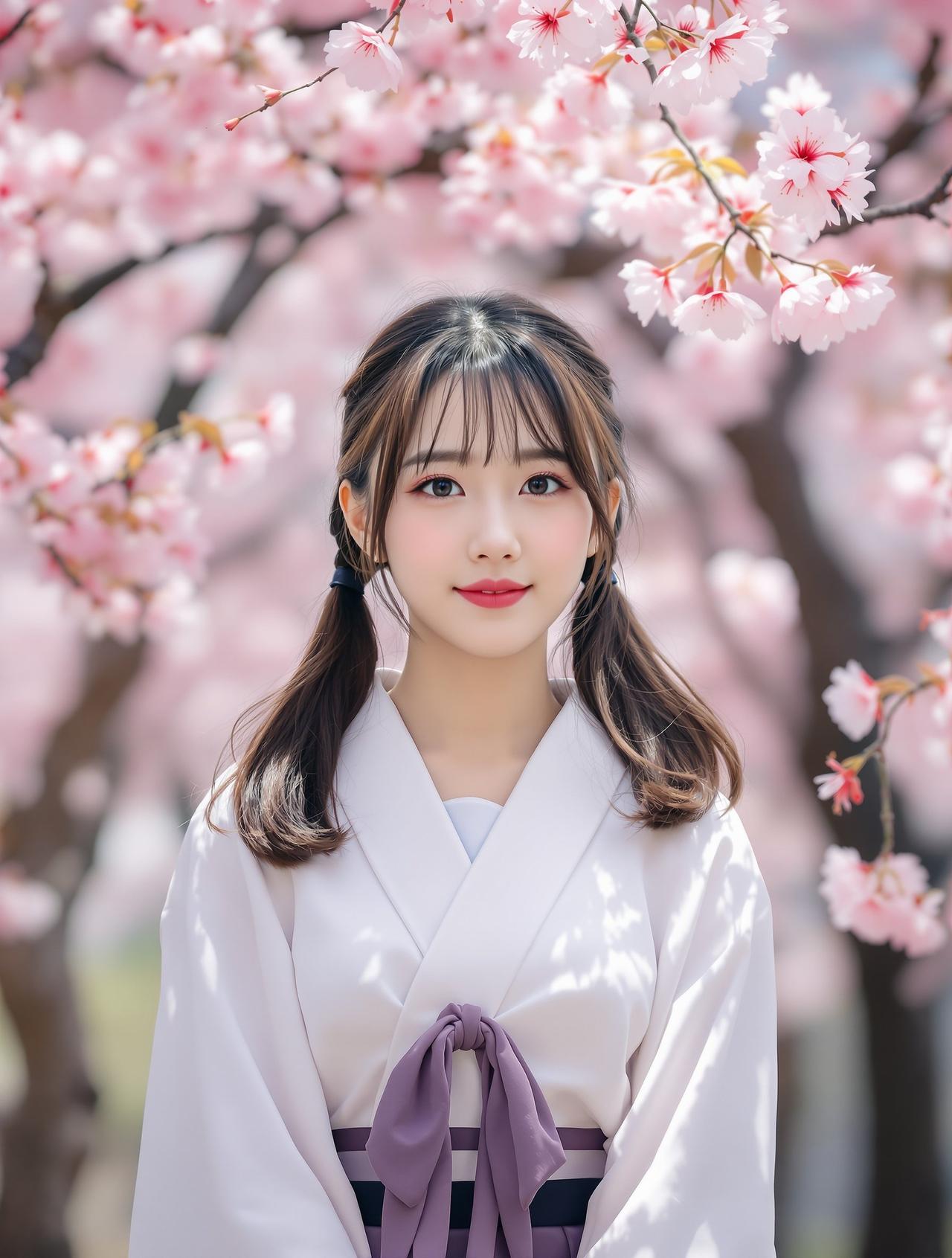 日系双马尾少女 · 樱花季 - 图1